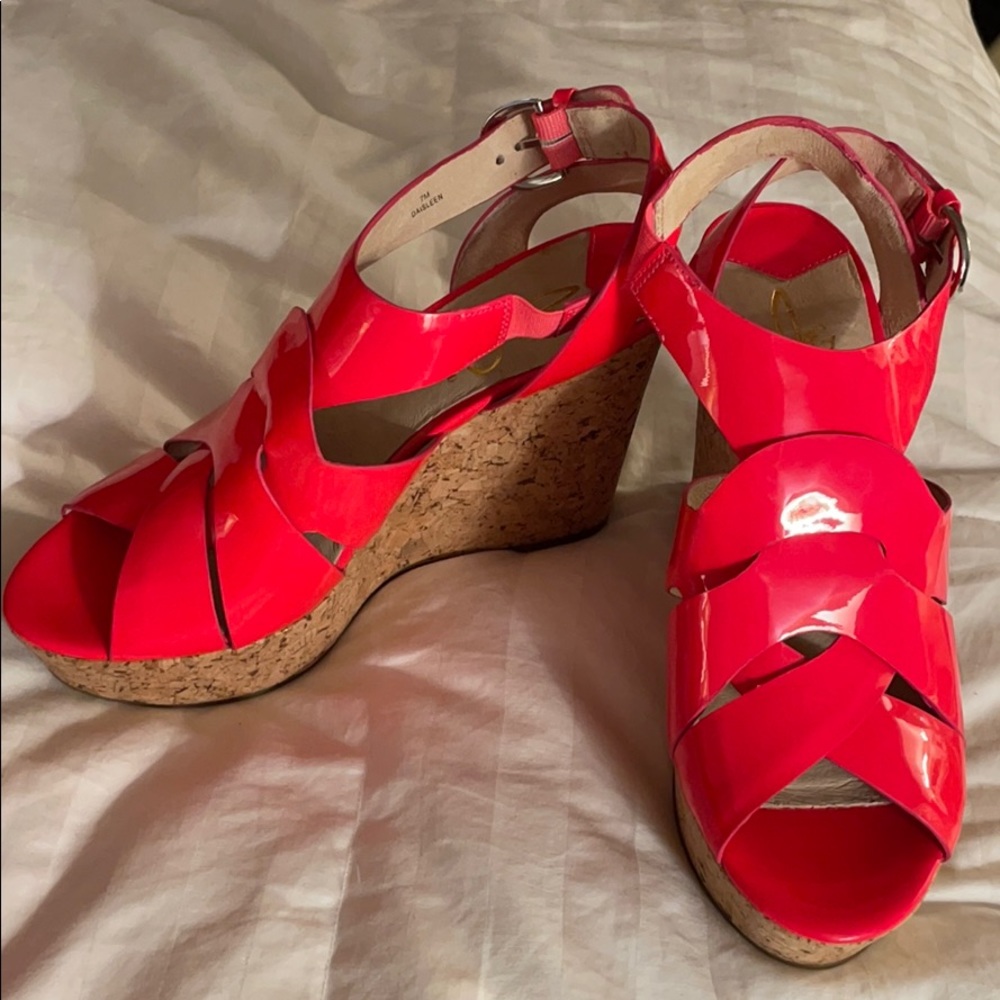 Joan & David Woman’s Patent Leather Wedges-Sandals